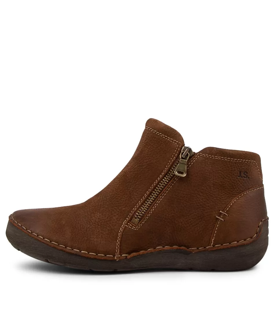 Women JOSEF SEIBEL Comfort<Fergey 94 Castagne Leather Ankle Boots