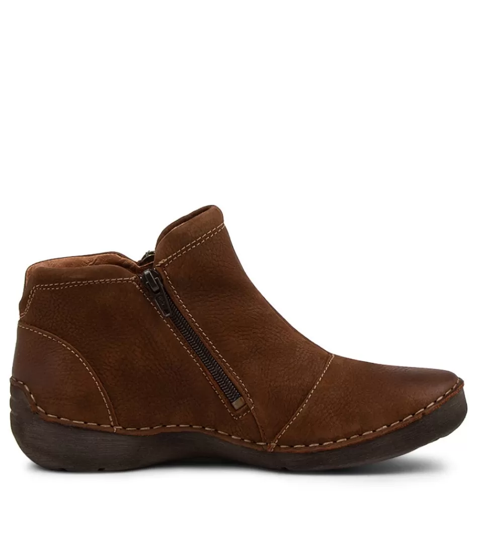 Women JOSEF SEIBEL Comfort<Fergey 94 Castagne Leather Ankle Boots