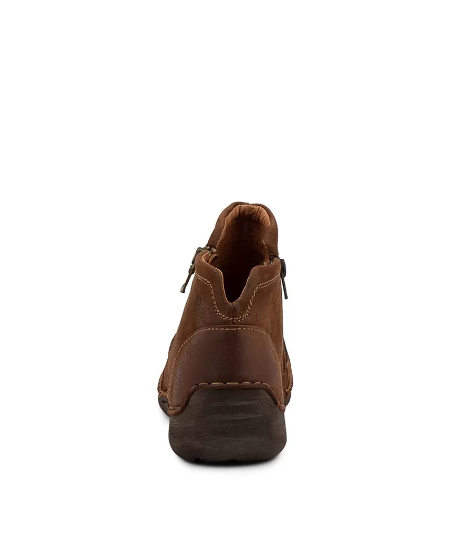 Women JOSEF SEIBEL Comfort<Fergey 94 Castagne Leather Ankle Boots