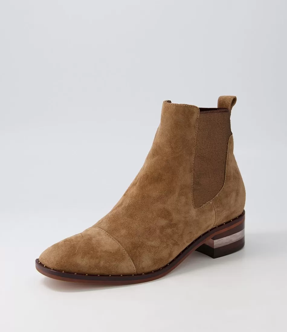 Women DJANGO & JULIETTE Boots<Forda Choc Bronze Suede Elastic Chelsea Boots