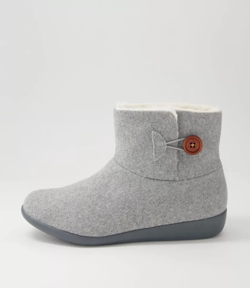 Women ZIERA Boots<Frilla Xw Grey Beige Fur Fabric Slippers