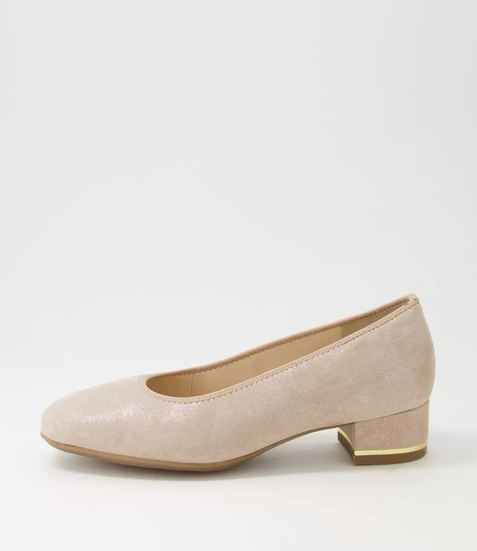 Women ARA Comfort<Graz 38 Sand Leather Heels