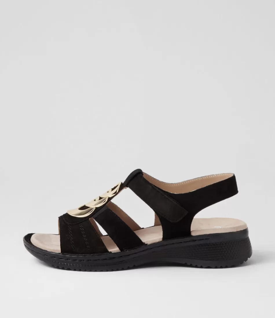 Women ARA Comfort<Hawaii 11 Schwarz Suede Sandals