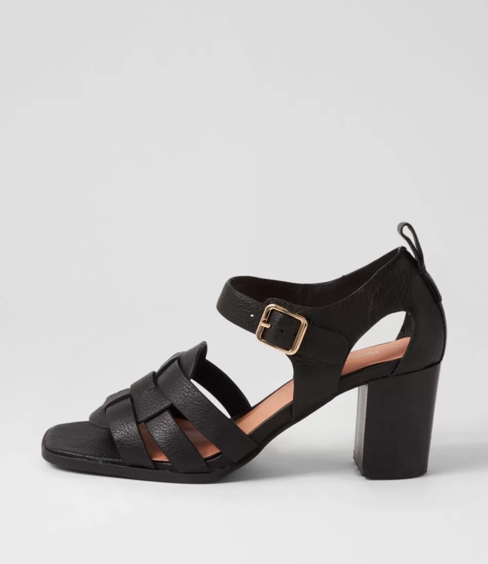 Women DJANGO & JULIETTE Heels<Hayat Black Leather Sandals