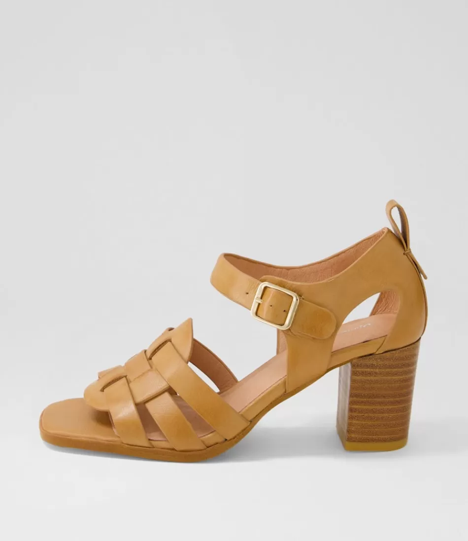 Women DJANGO & JULIETTE Heels<Hayat Dark Tan Leather Sandals