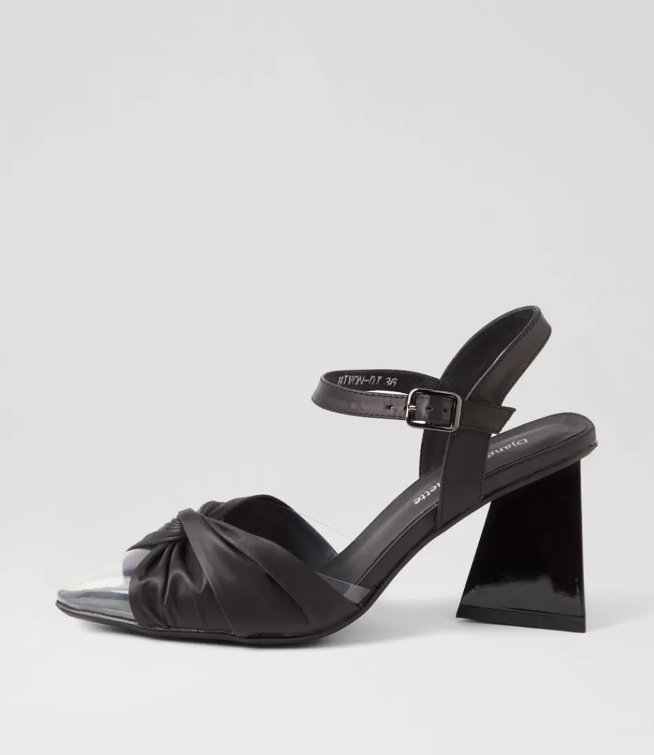 Women DJANGO & JULIETTE Heels<Hivon Clear Black Satin Vinylite Leather Heels