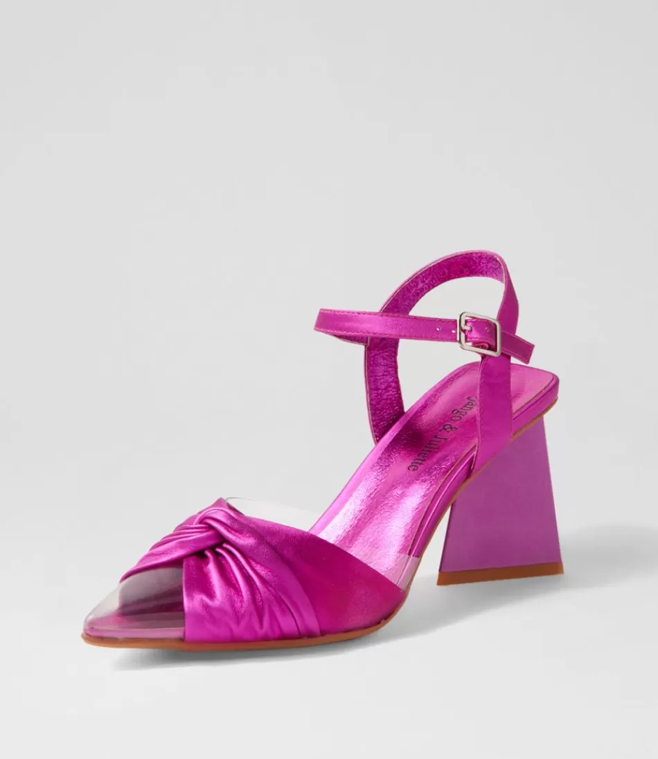 Women DJANGO & JULIETTE Heels<Hivon Clear Fuchsia Satin Vinylite Leather Heels