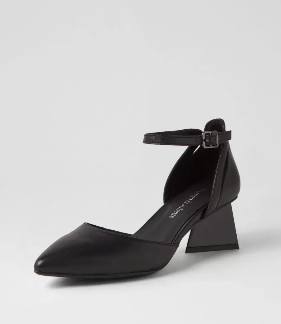 Women DJANGO & JULIETTE Heels<Illie Black Leather Heels