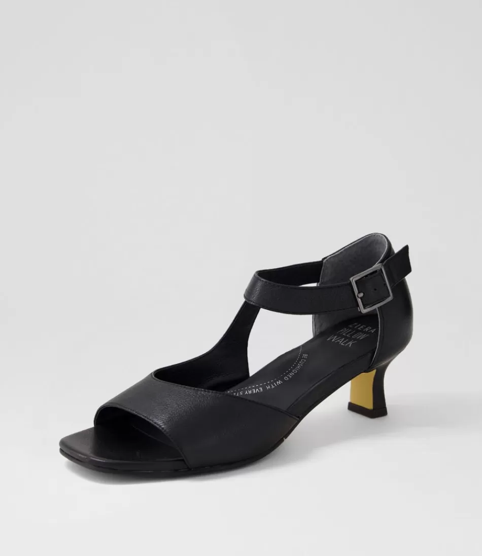 Women ZIERA Heels<Irunn Xw Black Leather Sandals