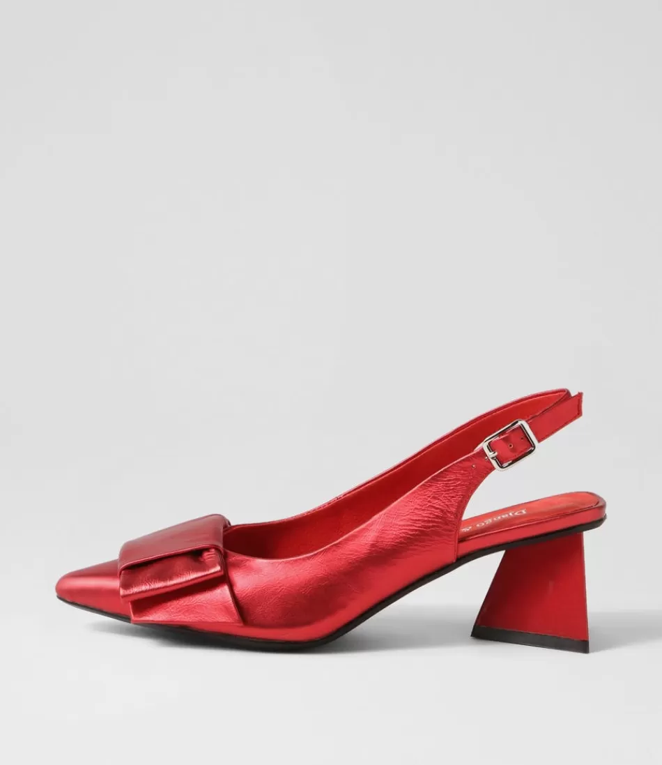 Women DJANGO & JULIETTE Heels<Itzel Red Satin Leather Heels