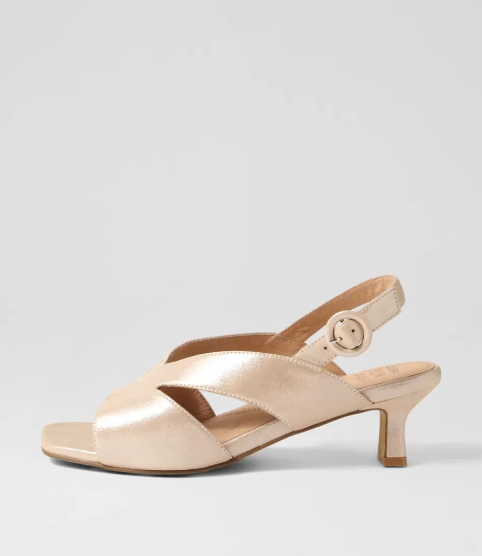 Women ZIERA Heels<Ivide Xw Nude Shimmer Leather Sandals