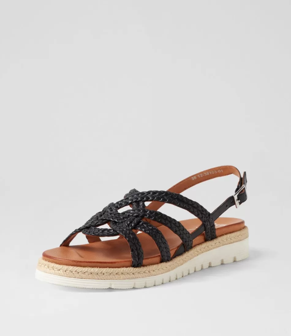 Women ARA Comfort<Jamaika 3 Schwarz Leather Sandals