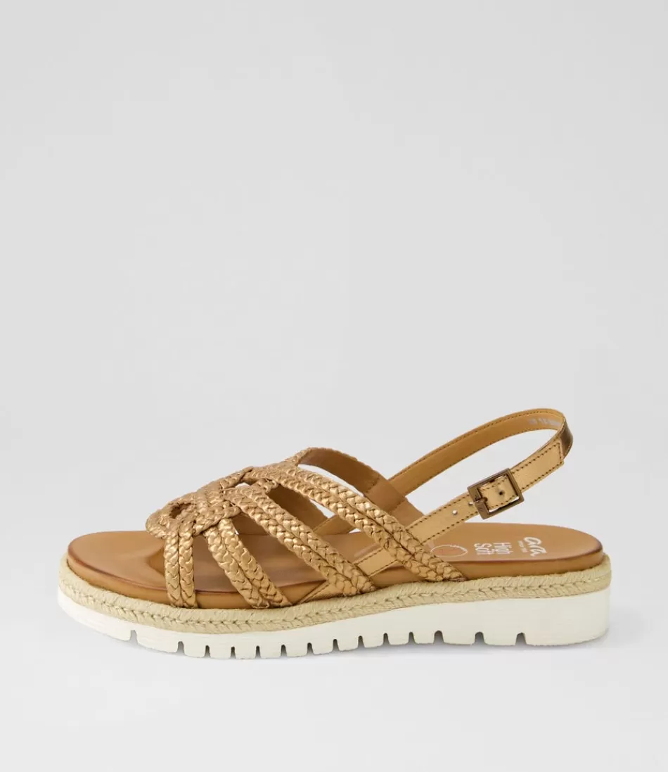 Women ARA Comfort<Jamaika 3 Whiskey Leather Sandals