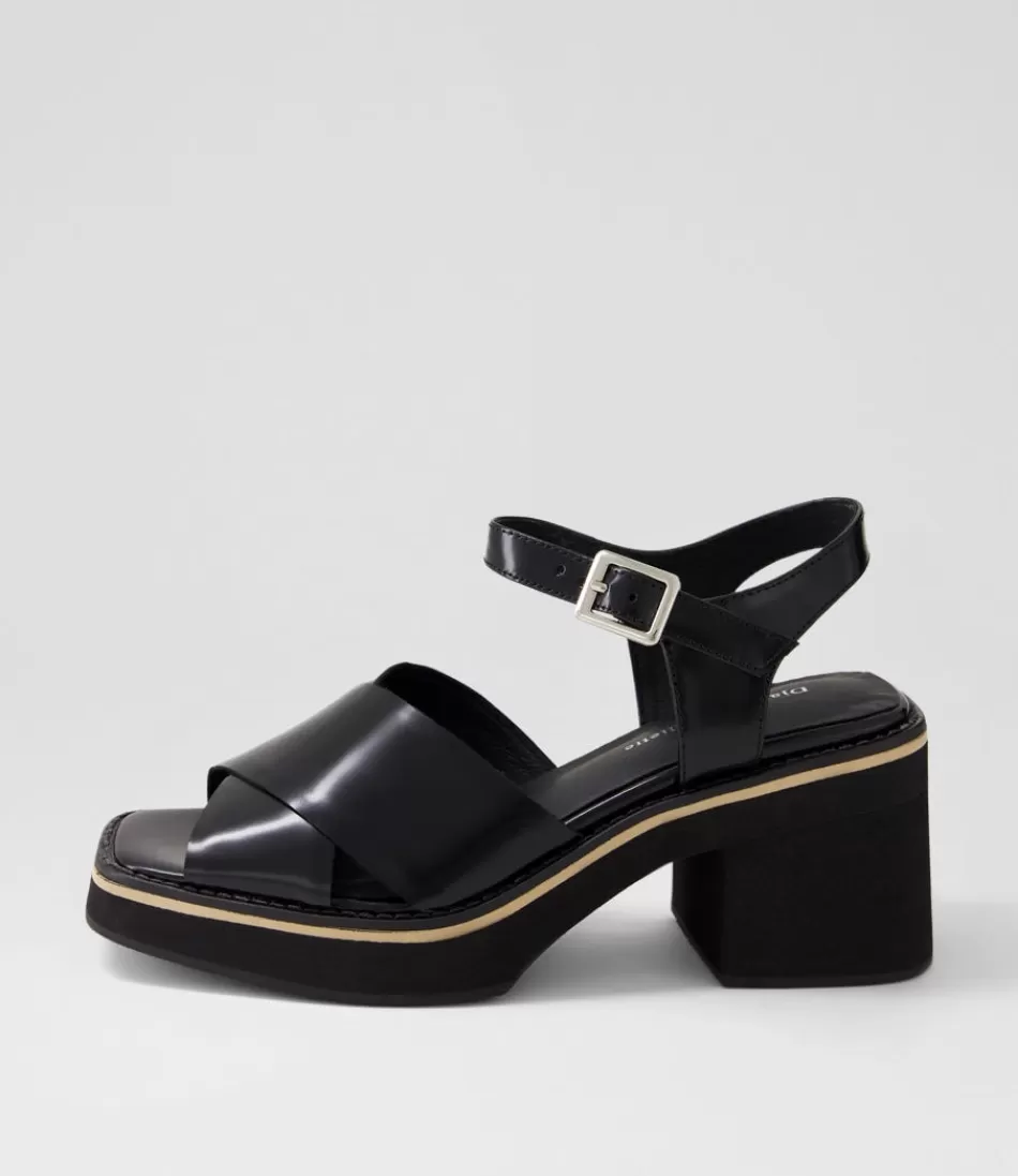 Women DJANGO & JULIETTE Heels<Jemi Black Box Leather Sandals