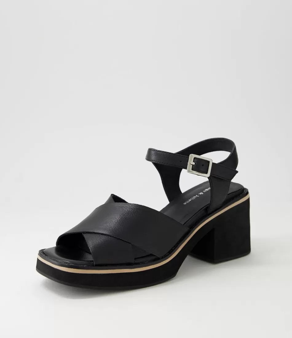 Women DJANGO & JULIETTE Heels<Jemi Black Leather Sandals