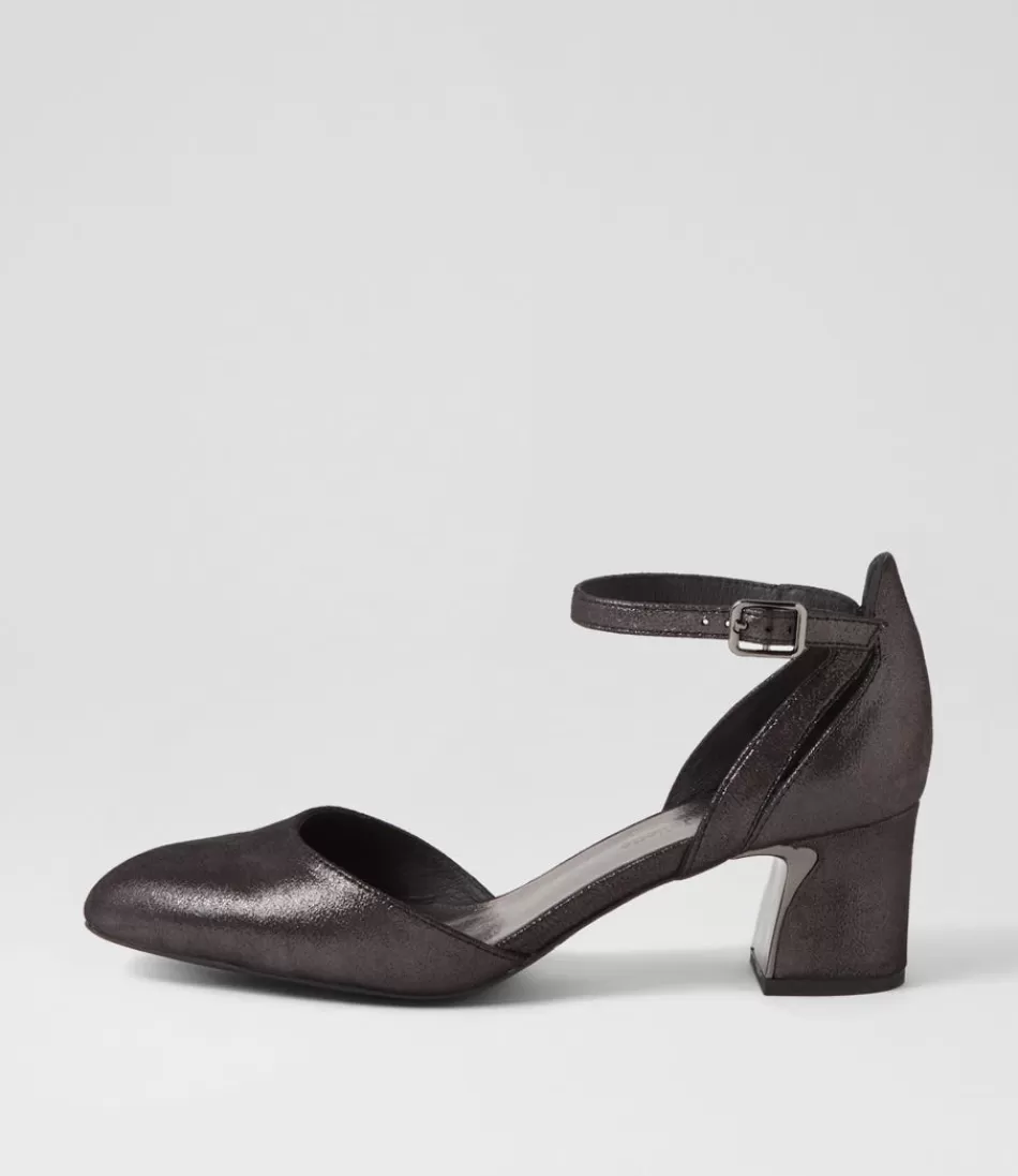 Women DJANGO & JULIETTE Heels<Jillie Black Shimmer Leather Heels