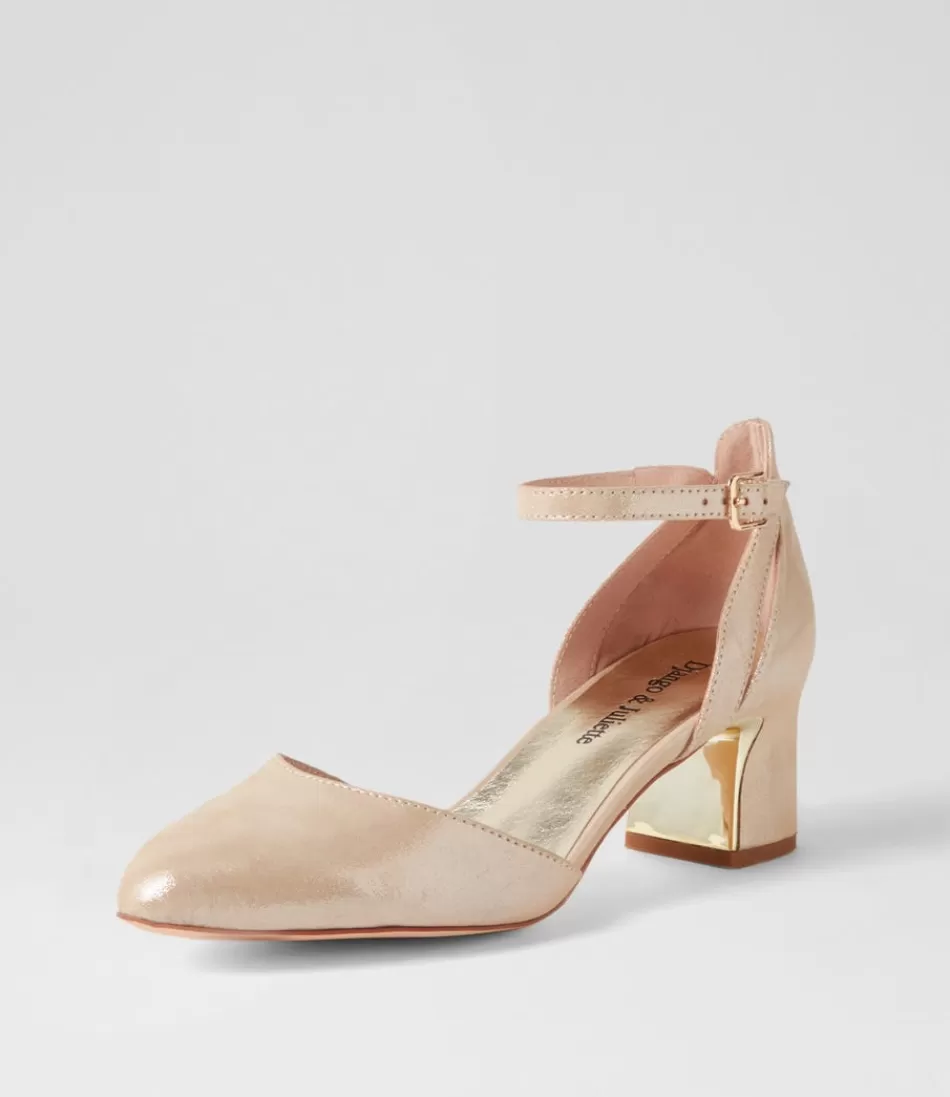 Women DJANGO & JULIETTE Heels<Jillie Nude Shimmer Leather Heels