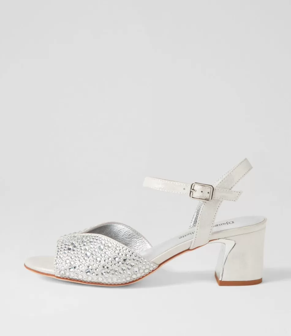 Women DJANGO & JULIETTE Heels<Juba Silver Shimmer Jewels Leather Sandals