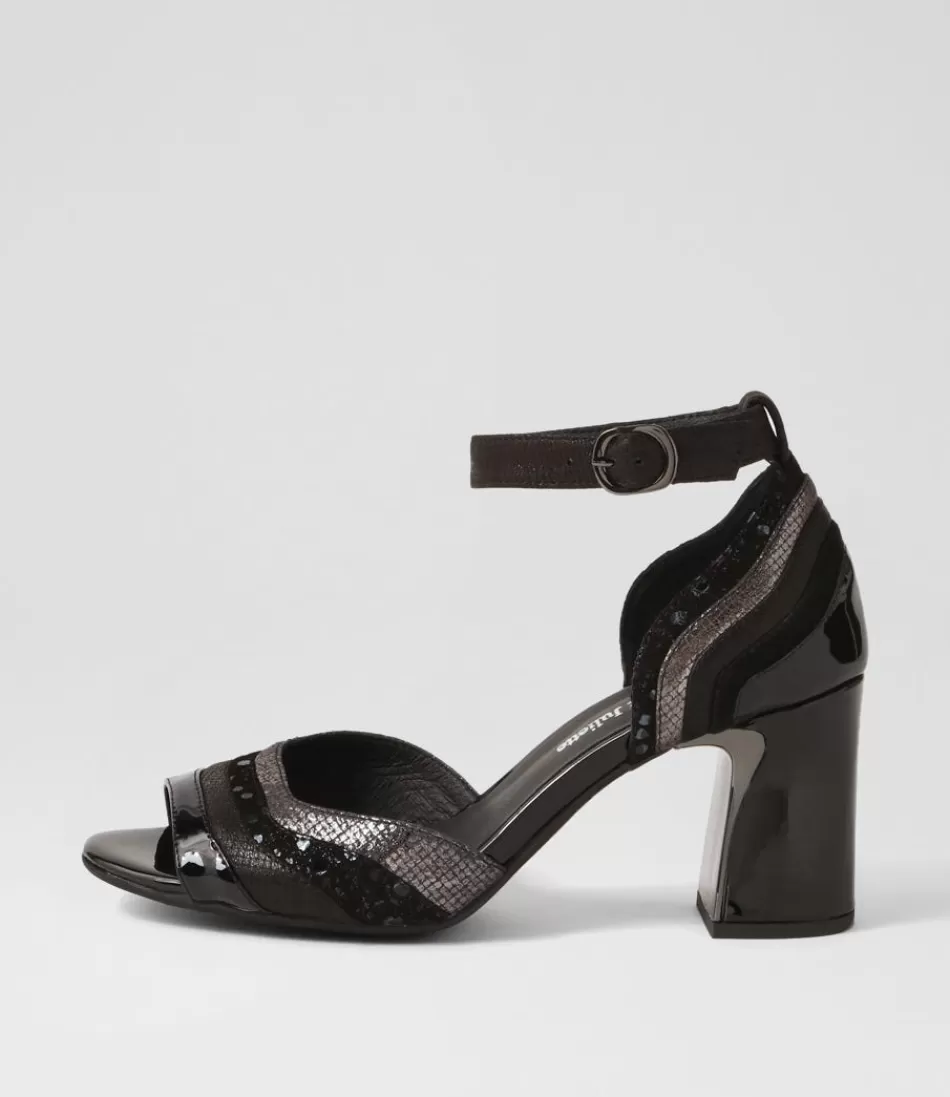 Women DJANGO & JULIETTE Heels<Kage Black Mix Suede Leather Sandals