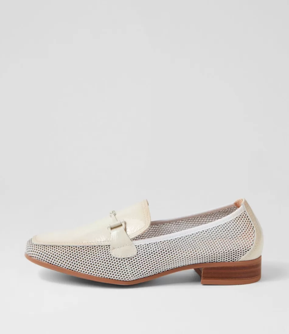 Women HISPANITAS Loafers<Kenia 62 White Panna Mesh Leather Loafers