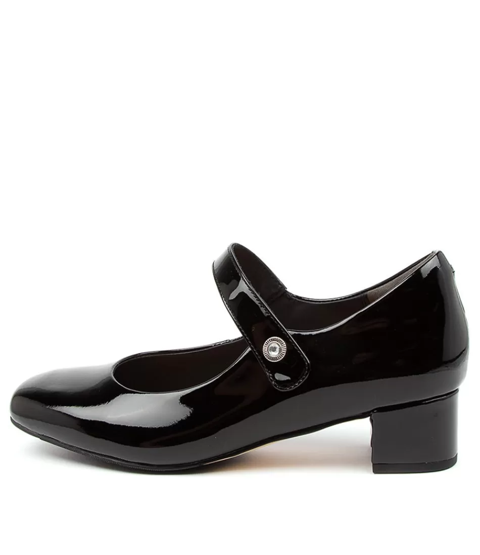 Women ZIERA Heels<Kitty W Black Patent