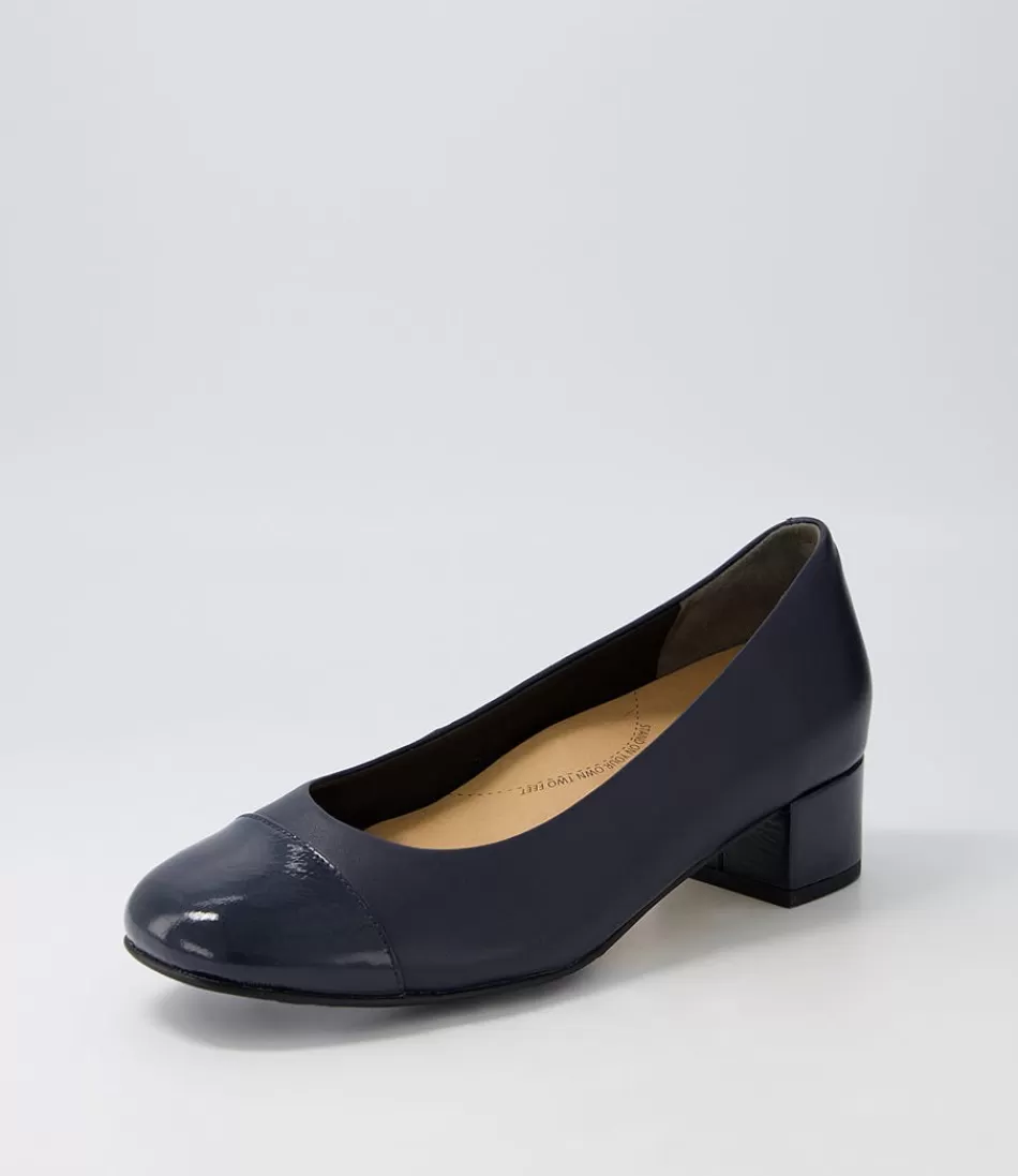 Women ZIERA Heels<Knelis W Navy Patent Leather Heels