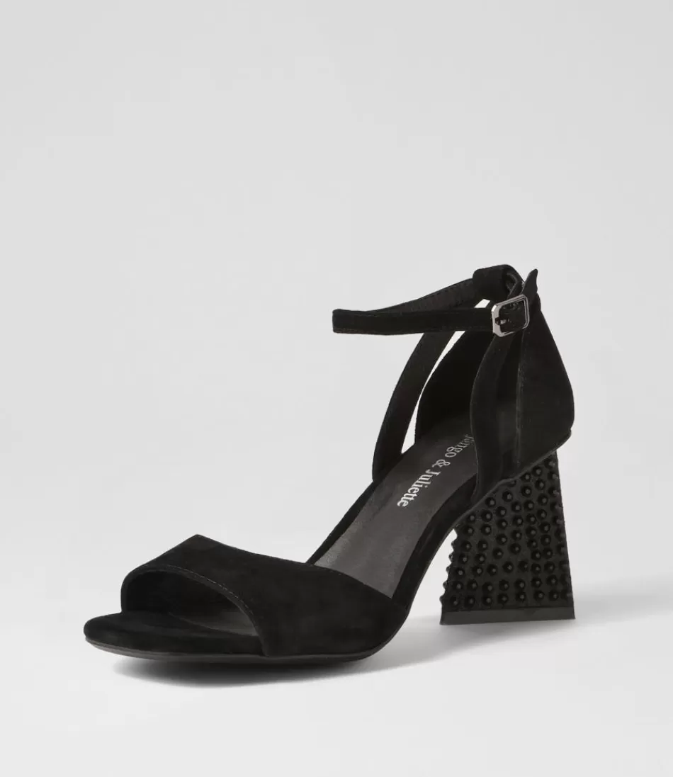 Women DJANGO & JULIETTE Heels<Laixi Black Suede Jewels Sandals