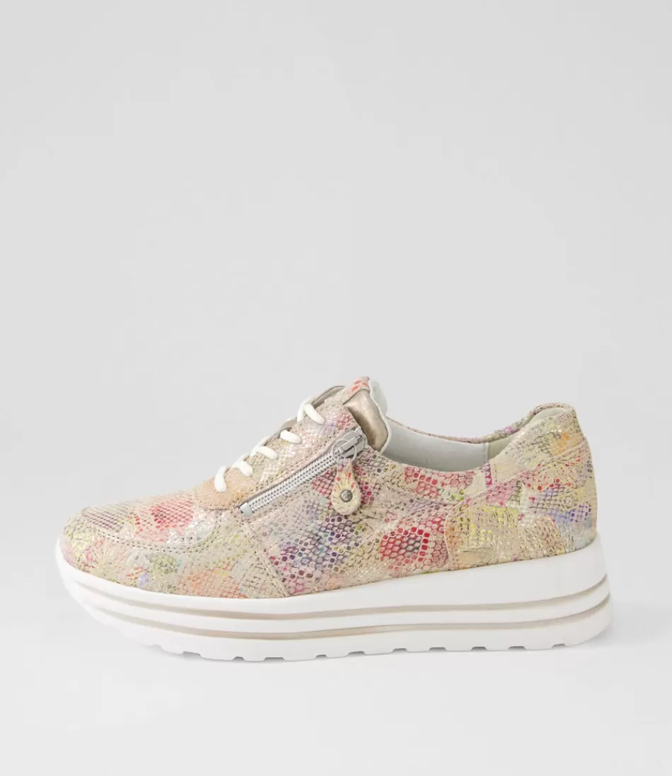 Women WALDLAUFER Sneakers<Lana Rosa Light Gold Leather Sneakers