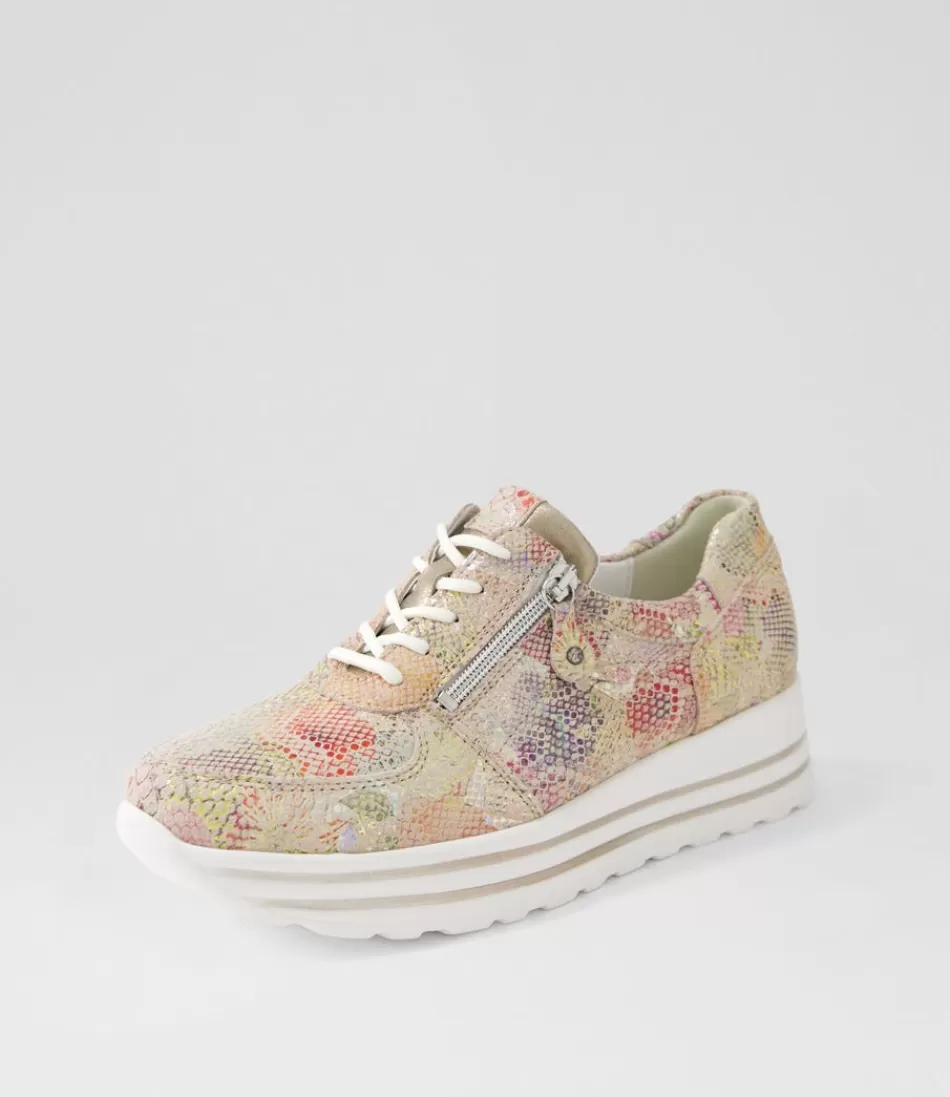 Women WALDLAUFER Sneakers<Lana Rosa Light Gold Leather Sneakers