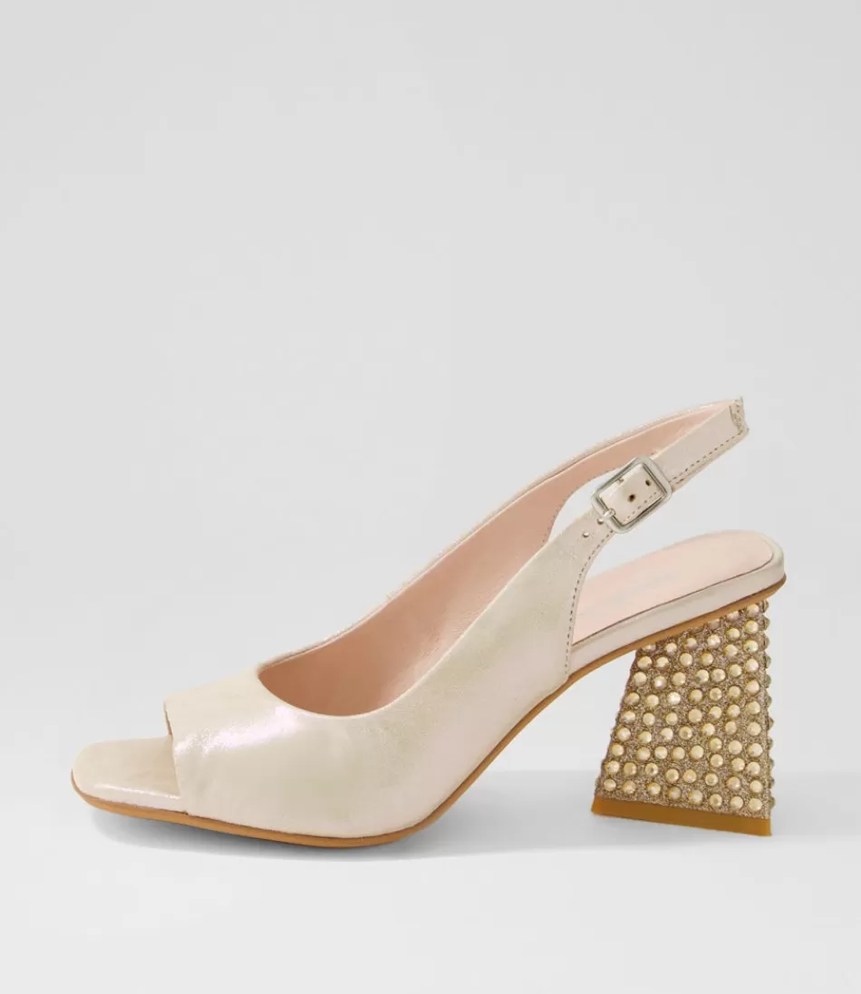 Women DJANGO & JULIETTE Heels<Lantos Nude Shimmer Leather Jewels Sandals