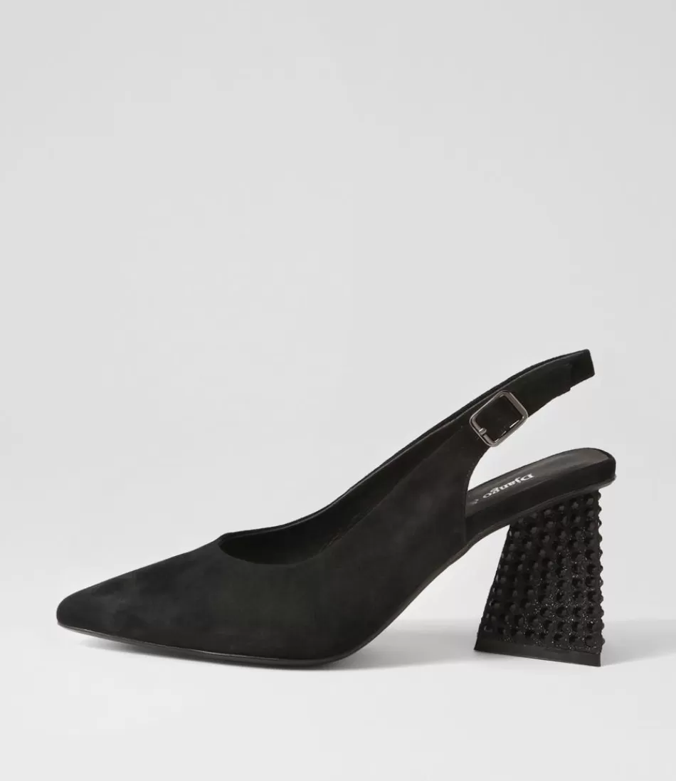 Women DJANGO & JULIETTE Heels<Lesnoy Black Suede Jewels Heels