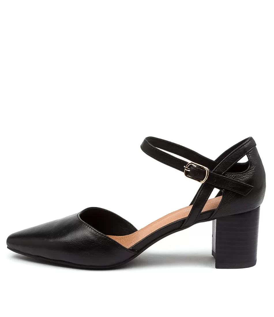 Women DIANA FERRARI Heels<Loctavia Black Leather