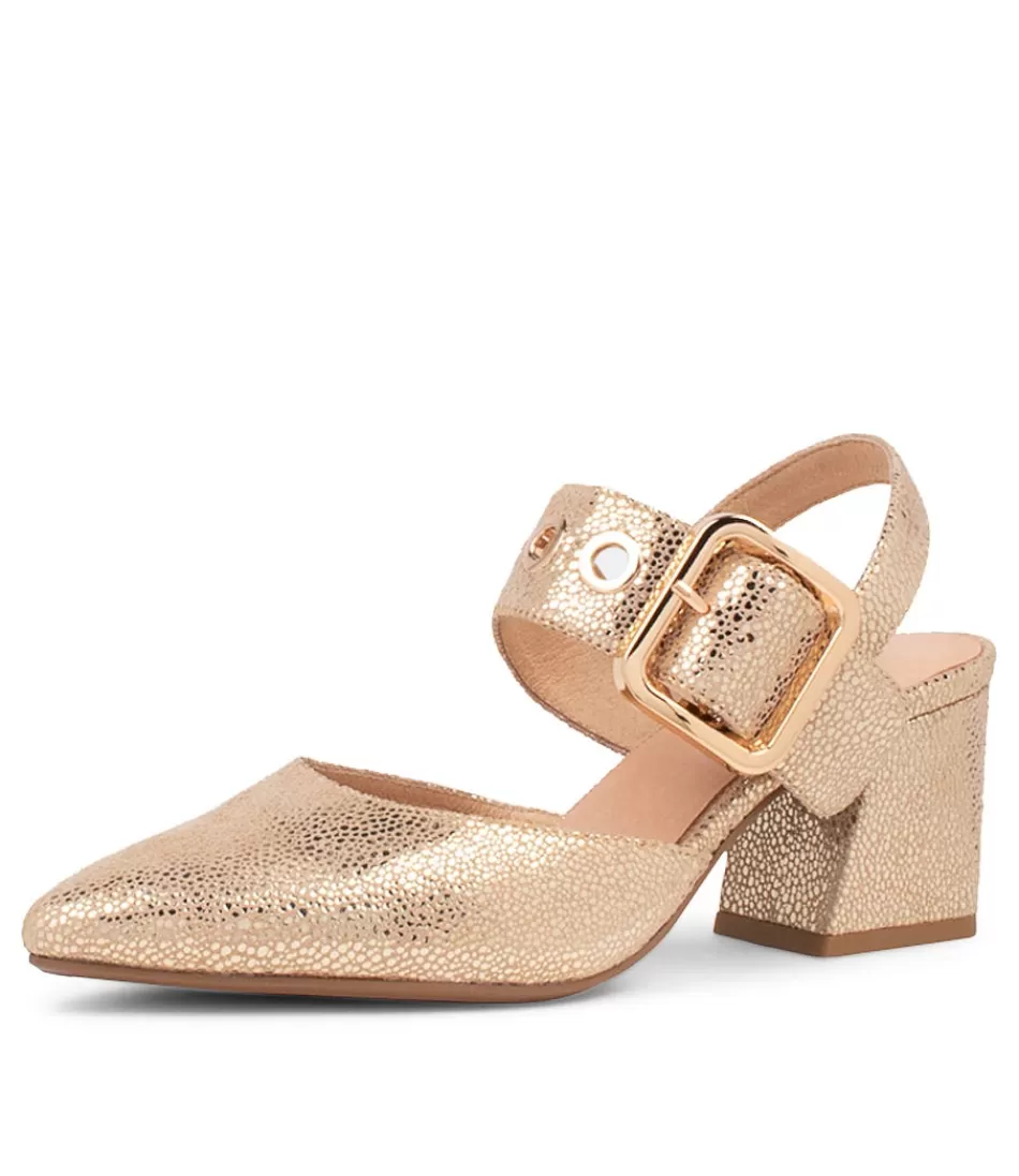 Women DJANGO & JULIETTE Heels<Magaly Champagne Speckle Leather Heels