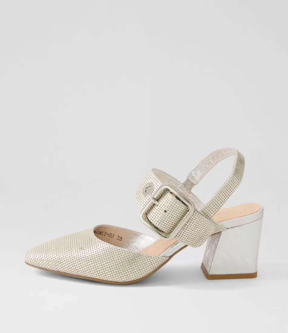 Women DJANGO & JULIETTE Heels<Magaly Silver Cut Leather Heels