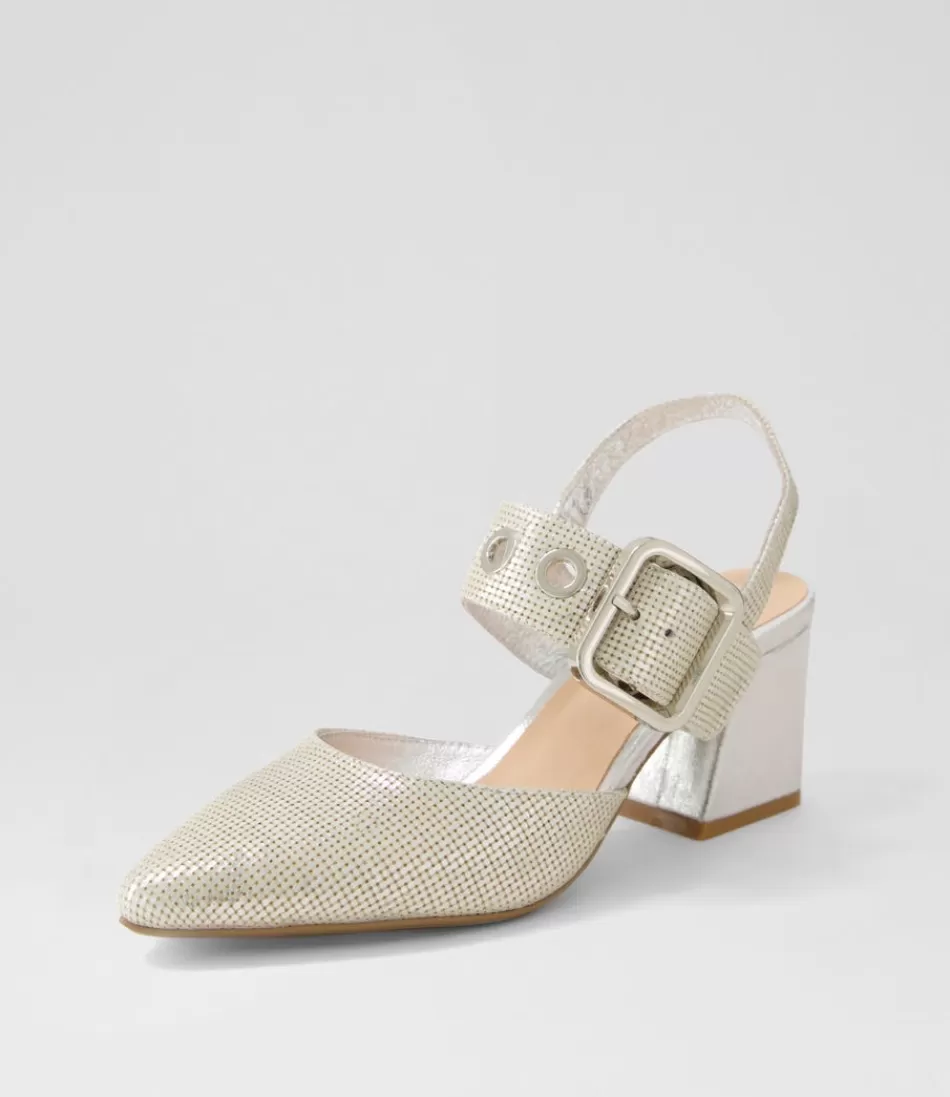 Women DJANGO & JULIETTE Heels<Magaly Silver Cut Leather Heels