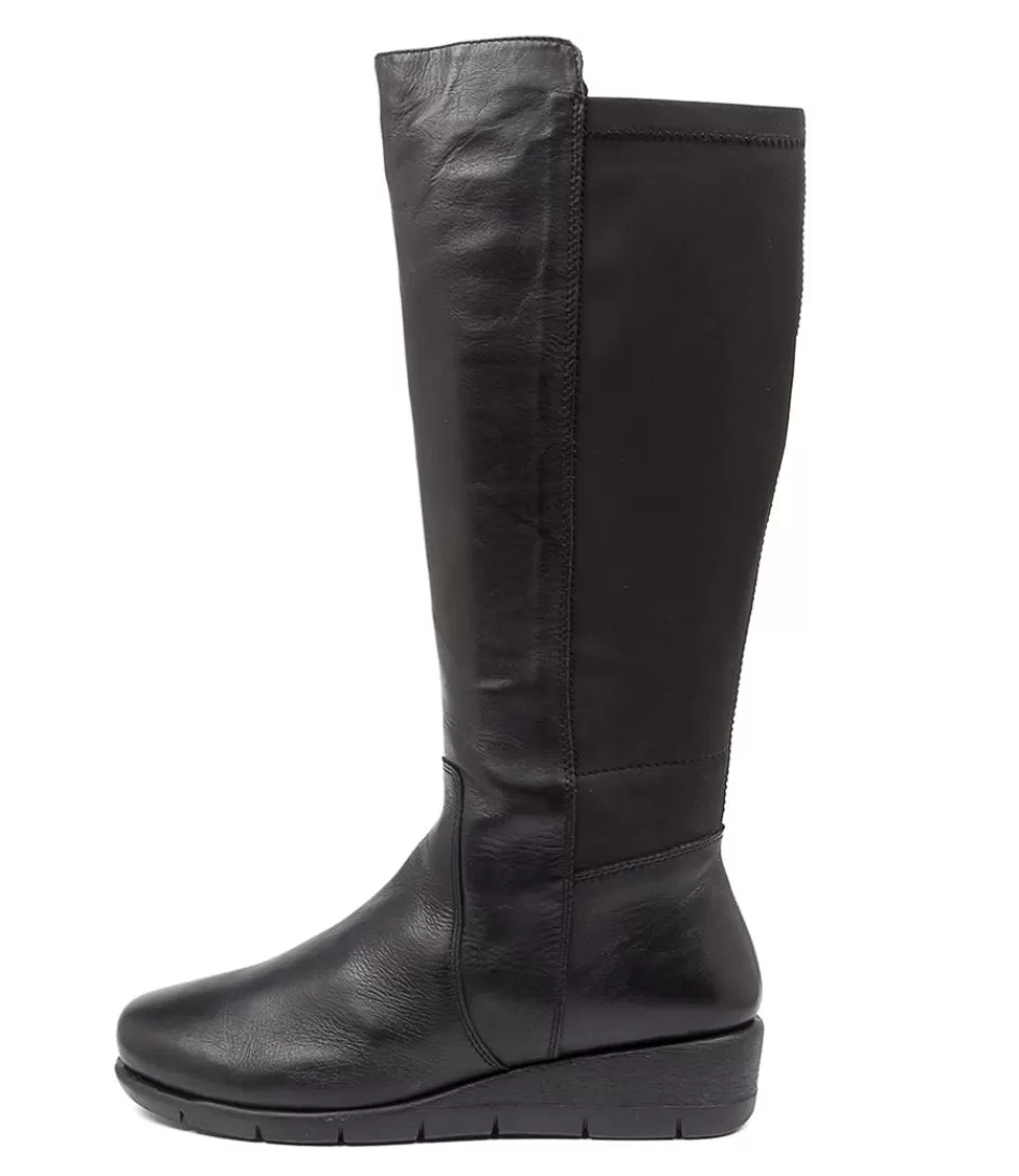 Women SUPERSOFT Boots<Marcelina Blk Leath-Lycra