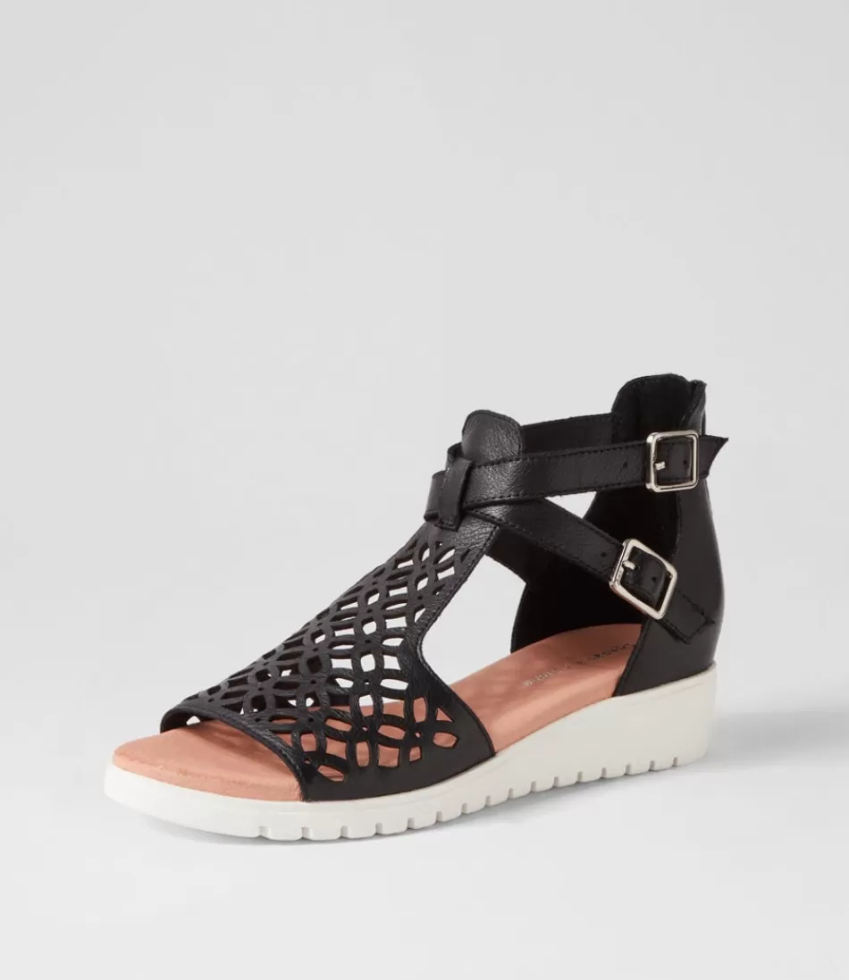 Women DJANGO & JULIETTE Sandals<Minos Black White Leather Sandals