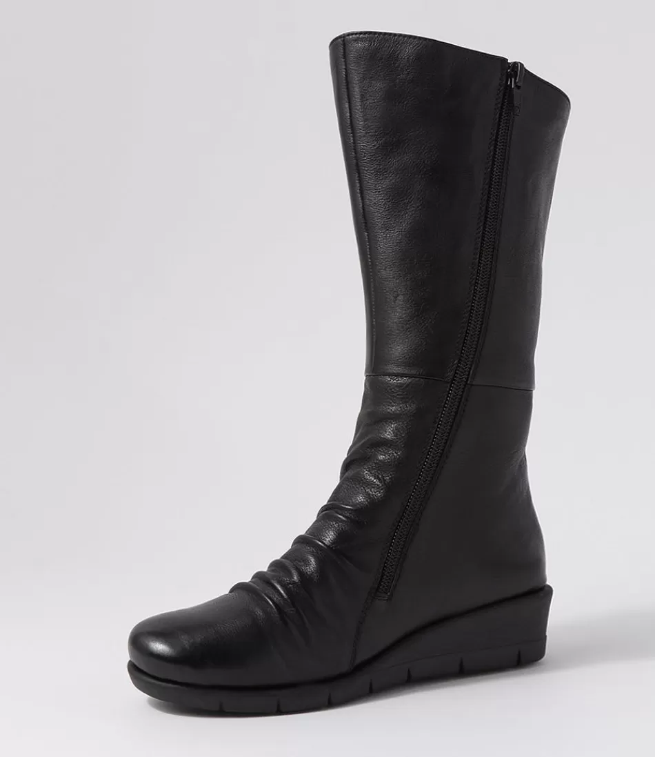 Women SUPERSOFT Boots<Morrison Black Leather Knee High Boots