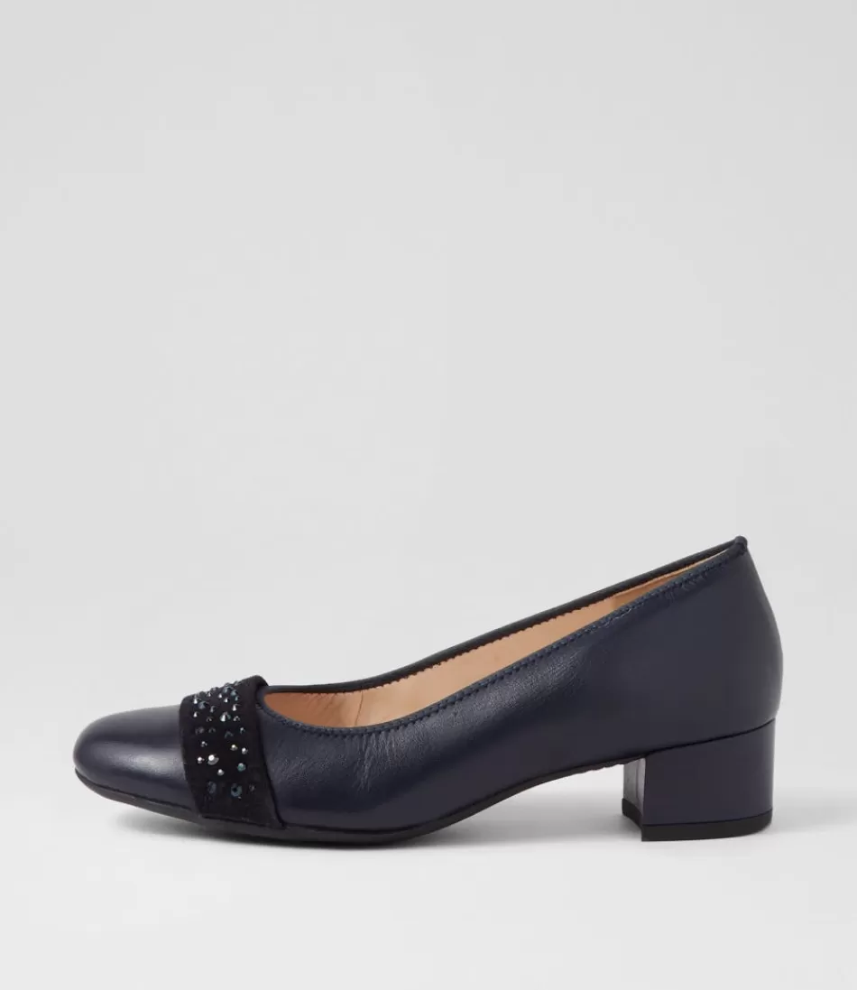 Women ARA Comfort<Nizza 13 Navy Leather Heels