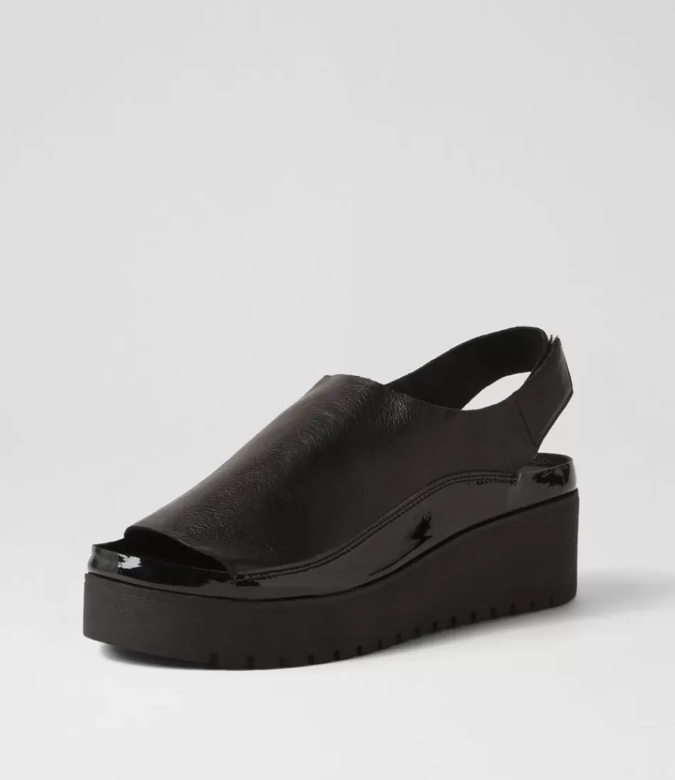 Women DJANGO & JULIETTE Sandals<Ober Black Leather Patent Sandals