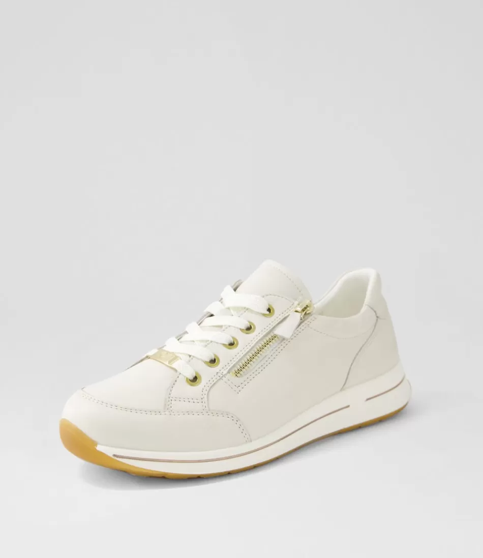 Women ARA Comfort<Osaka 1 Cream Leather Sneakers