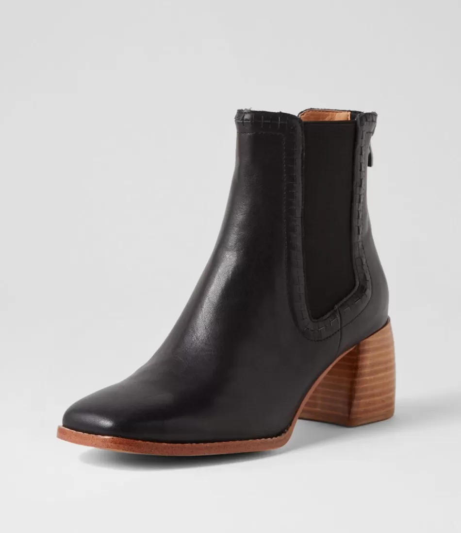 Women MOLLINI Boots<Played Black Natural Leather Chelsea Boots