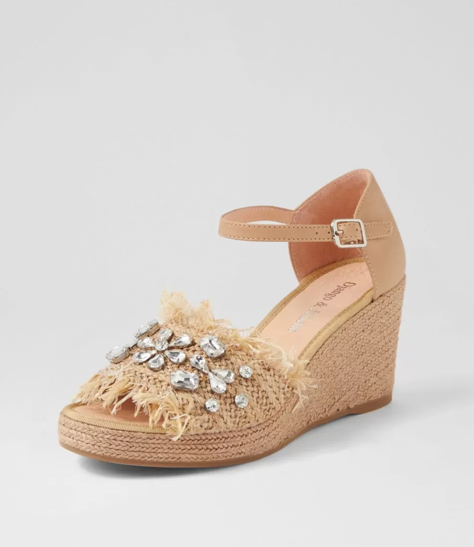 Women DJANGO & JULIETTE Heels<Purley Coffee Synthetic Raffia Leather Sandals