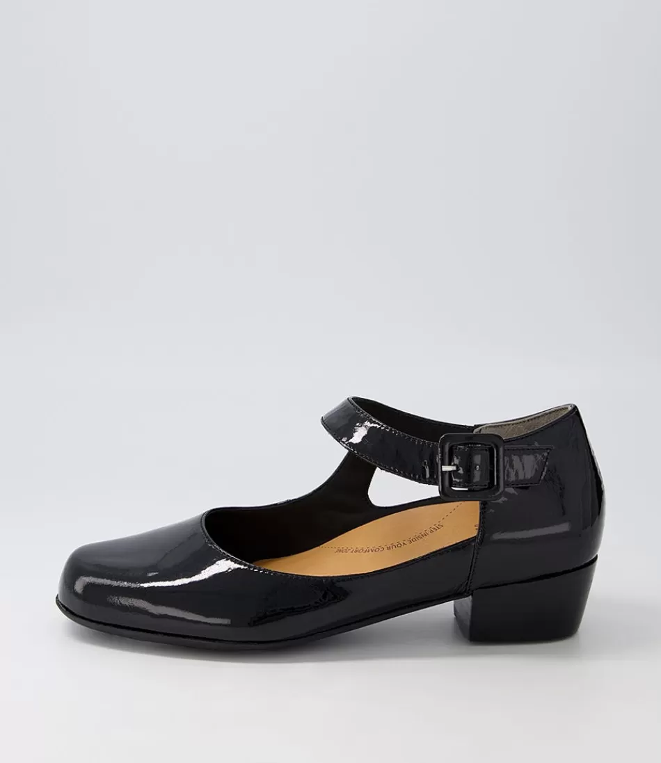 Women ZIERA Heels<Qango Xw Black Patent Leather Flat Shoes