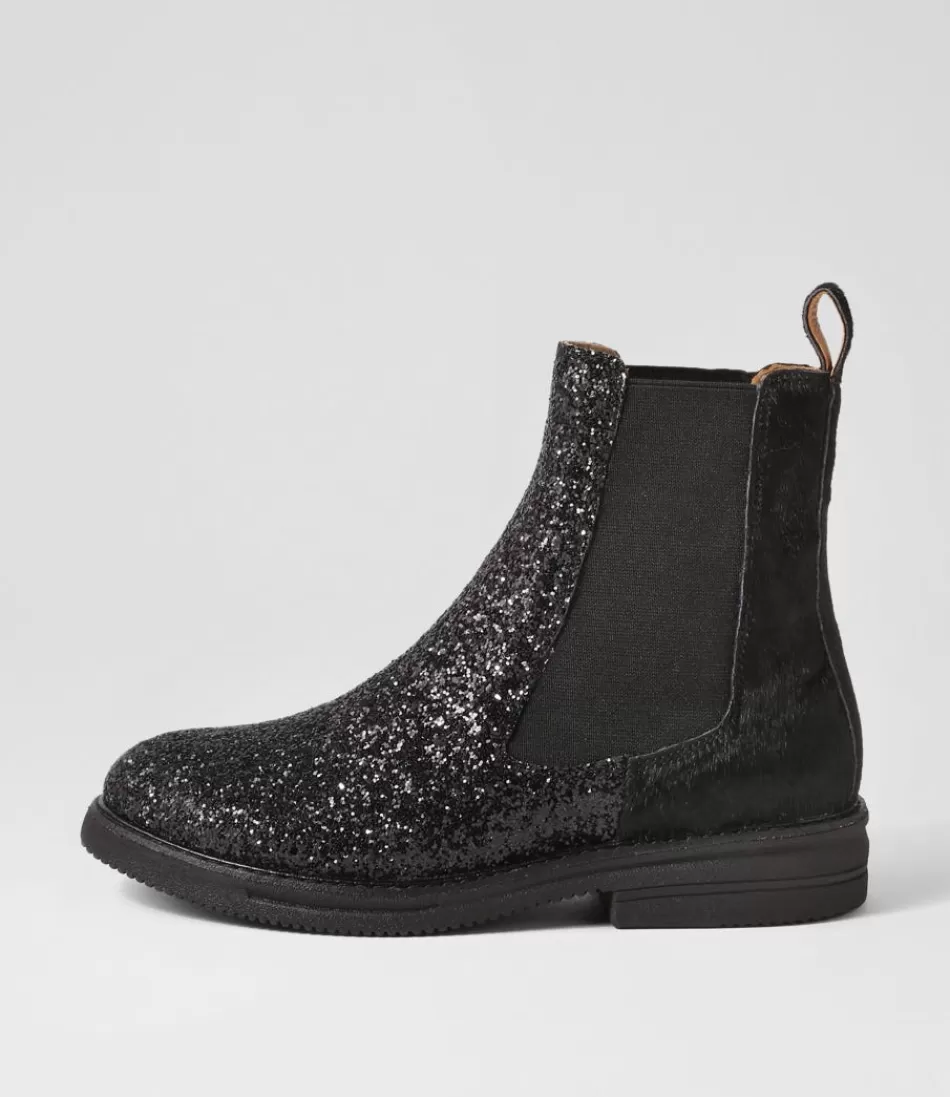 Women ROLLIE Boots<Rise Black Multi Sparkle Pony Chelsea Boots