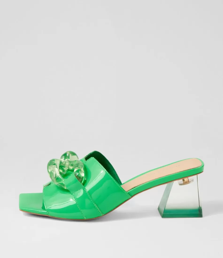 Women DJANGO & JULIETTE Heels<Rulie Lime Patent Leather Mules