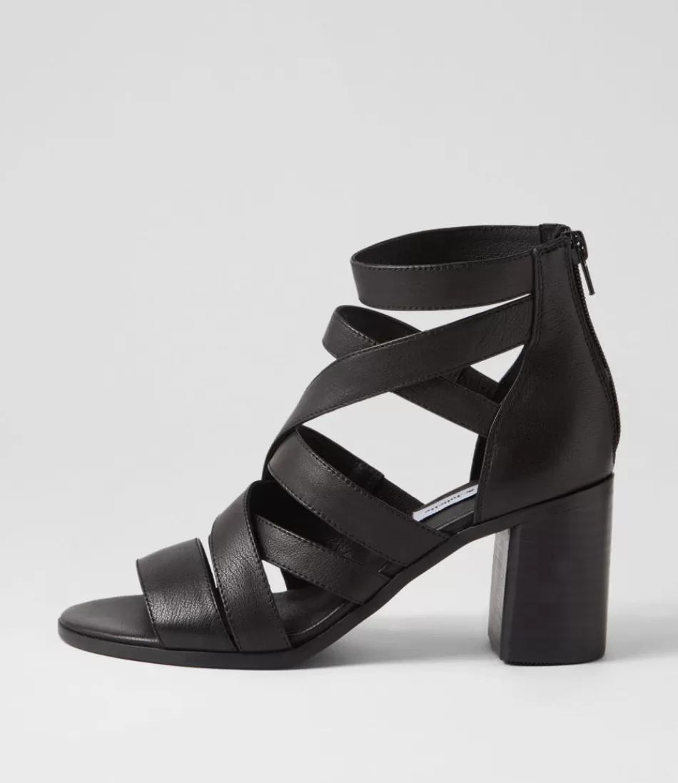 Women DJANGO & JULIETTE Heels<Sadals Black Leather Sandals