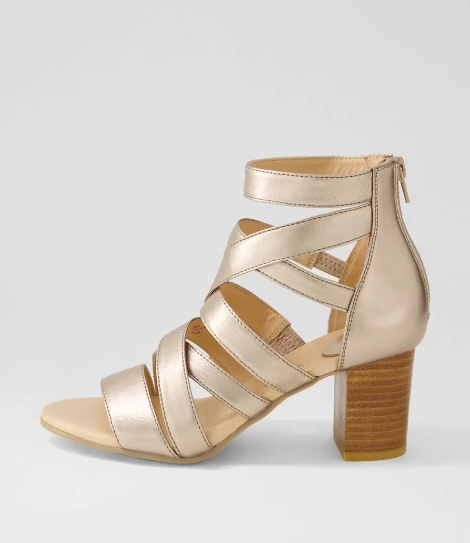 Women DJANGO & JULIETTE Heels<Sadals Champagne Leather Sandals