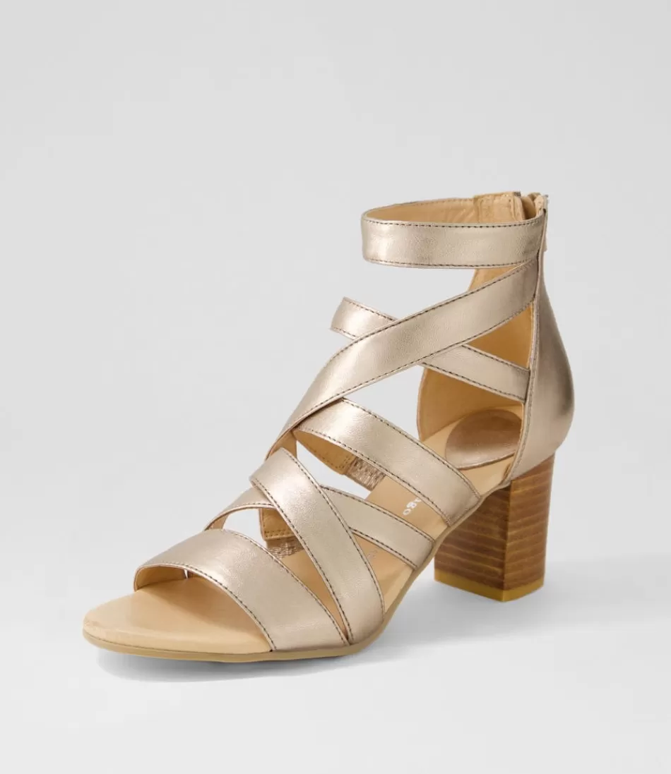 Women DJANGO & JULIETTE Heels<Sadals Champagne Leather Sandals