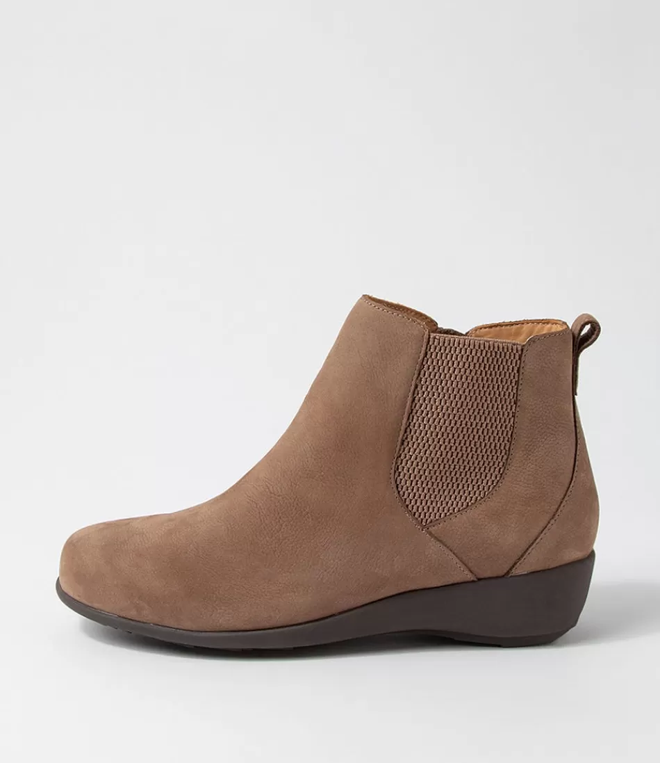 Women ZIERA Boots<Shanghai Xf Taupe Tumble Nubuck Chelsea Boots